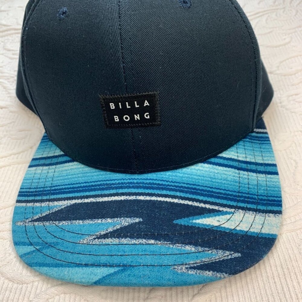 Billabong Mens One Size Snapback Cap‎ With Blue Wave Pattern Adjustable Hat